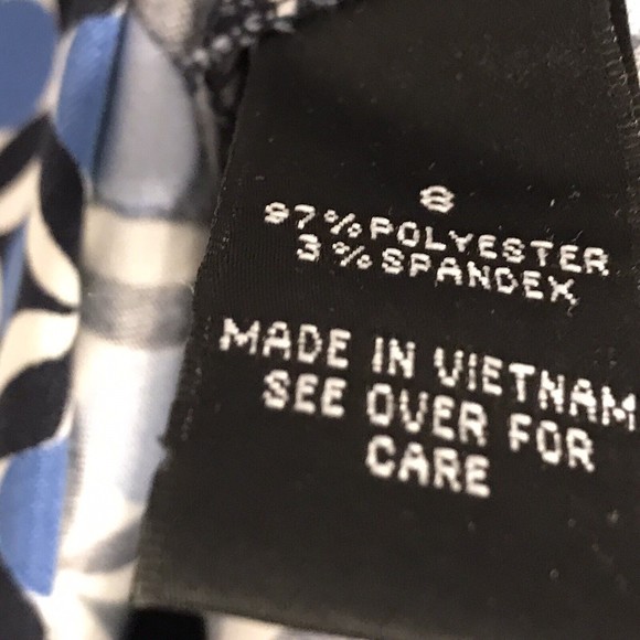 AB Studio Blue Geometric Print Sleeveless Sheath Dress Size 8 - Picture 7 of 9